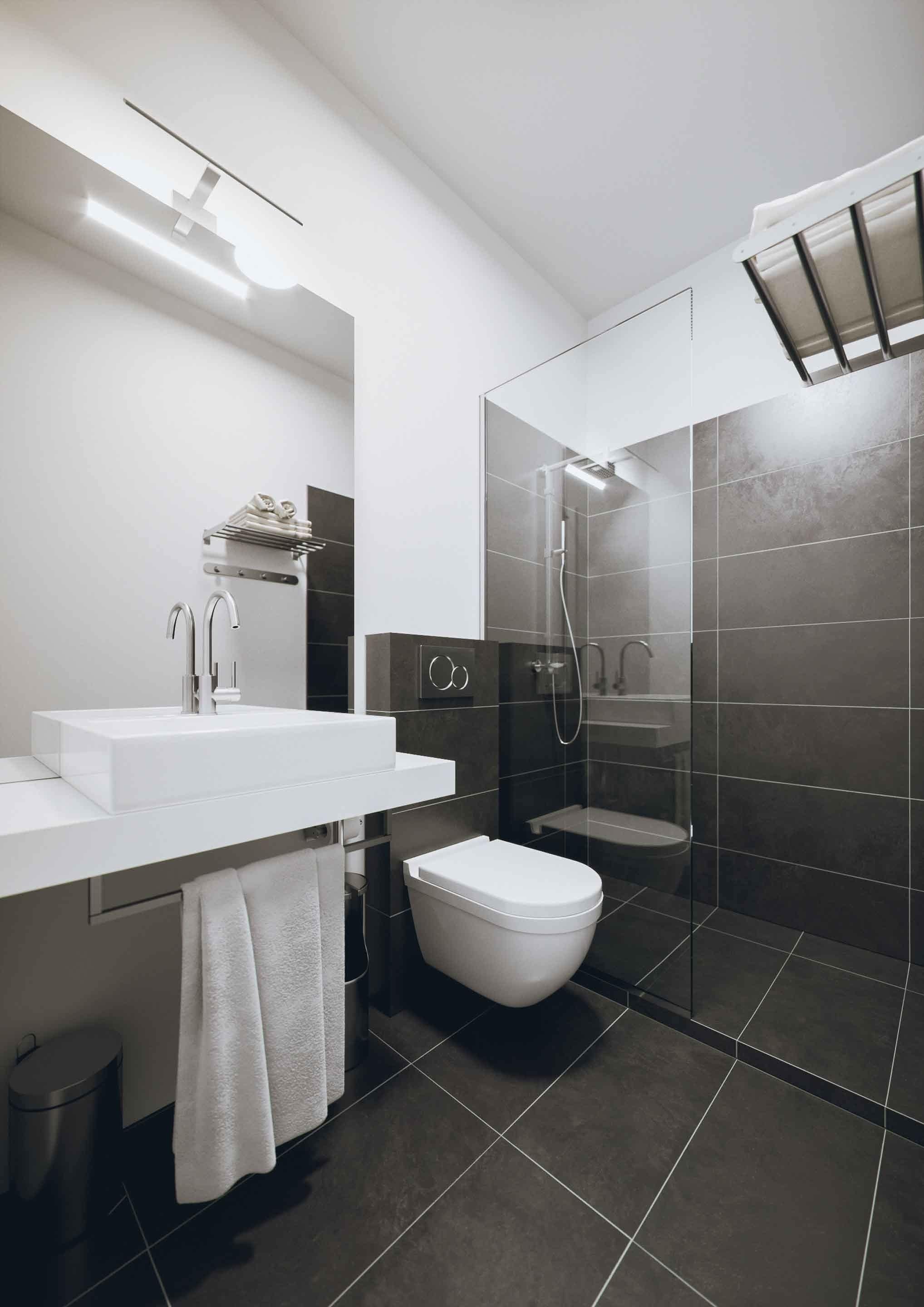 shower, rainfall showerhead, designer toiletries, hair dryer