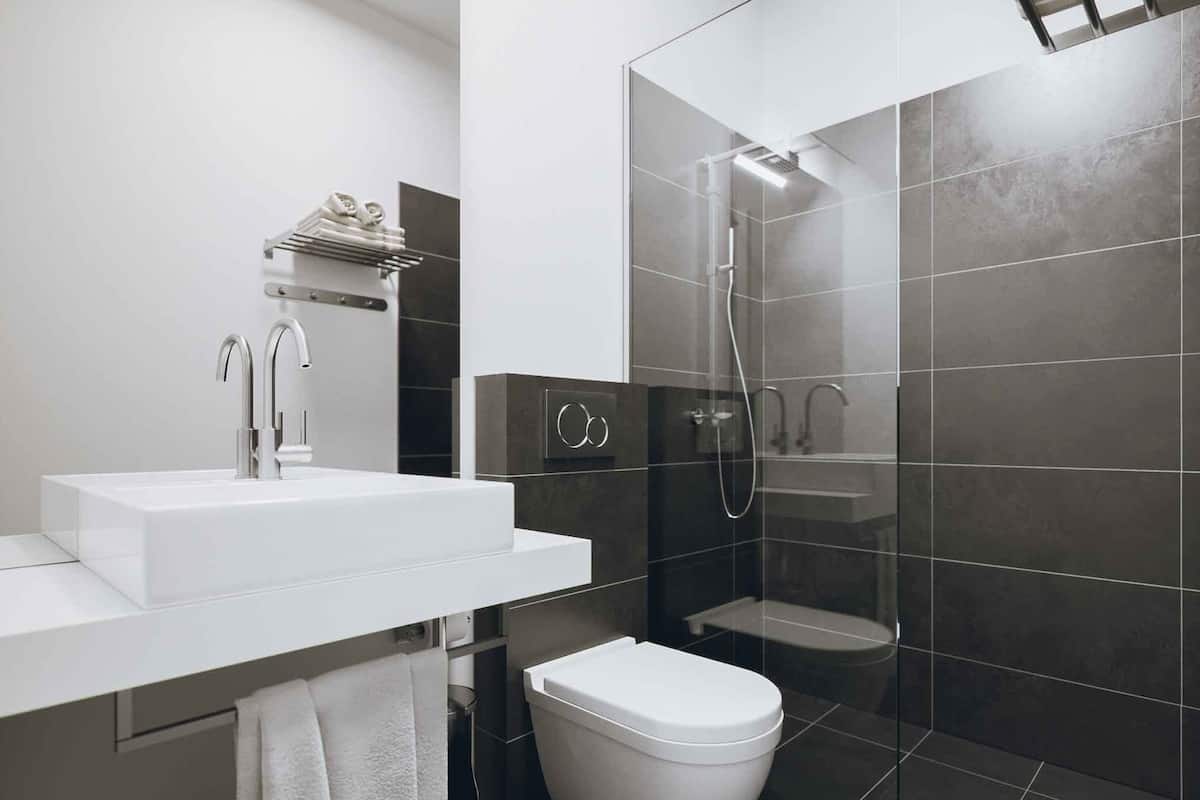 shower, rainfall showerhead, designer toiletries, hair dryer