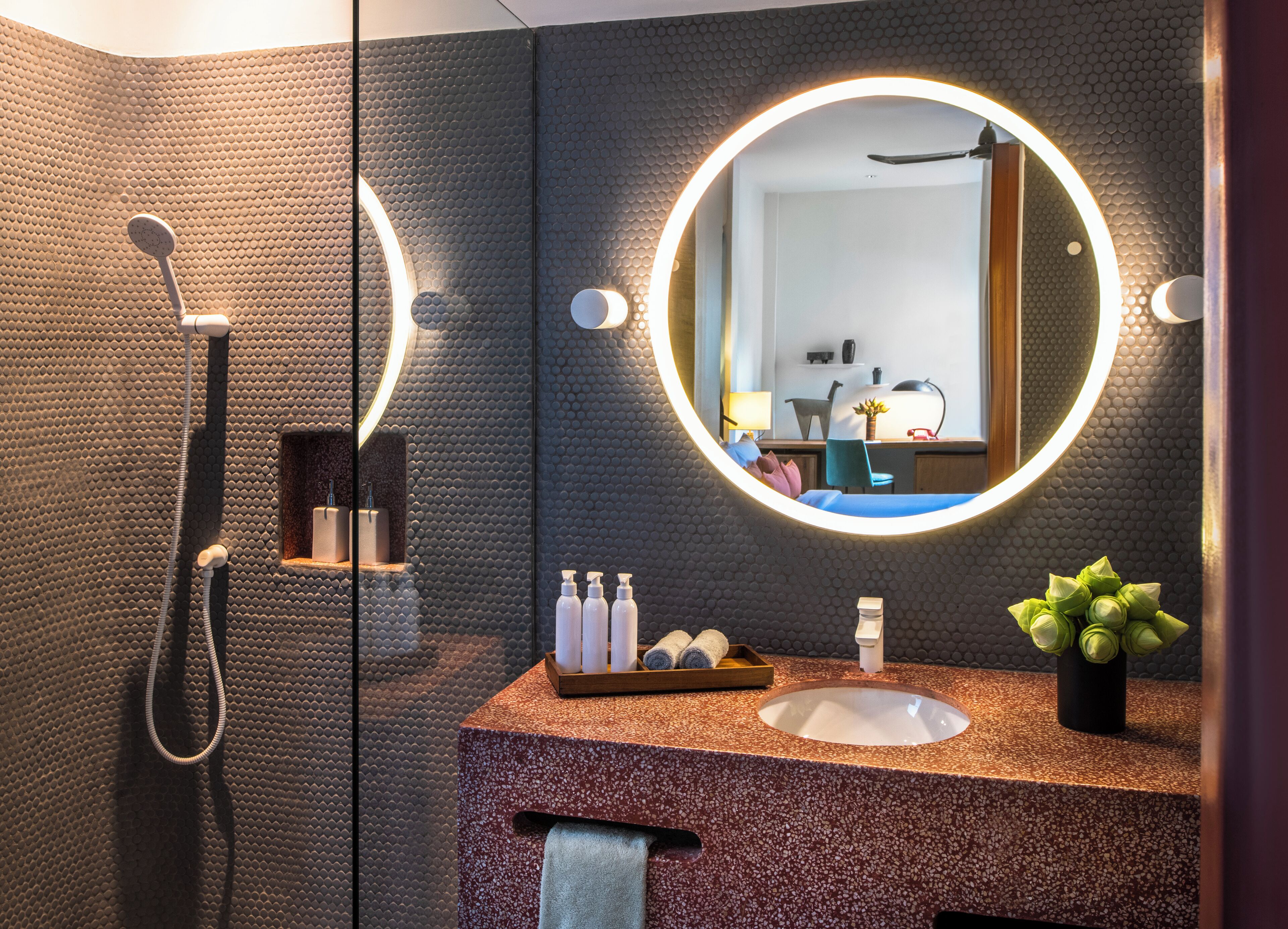 shower, free toiletries, hair dryer, bathrobes