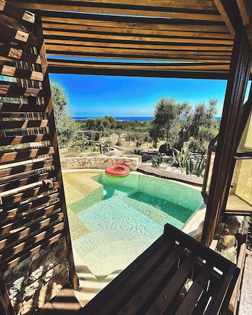 Egyptian cotton sheets, premium bedding, down duvets, minibar. Masseria Santa Teresa