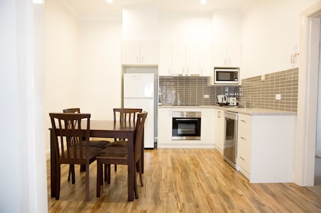 Microwave, stovetop, dishwasher, espresso maker