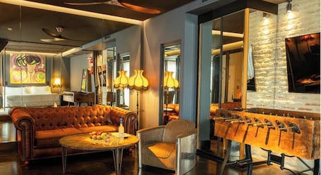 Flat-screen TV. Hotel Lobby