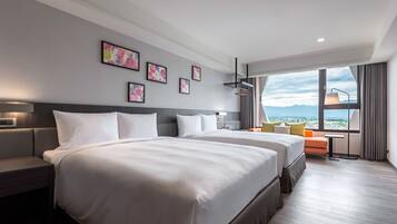 Down comforters, blackout drapes, iron/ironing board, free WiFi