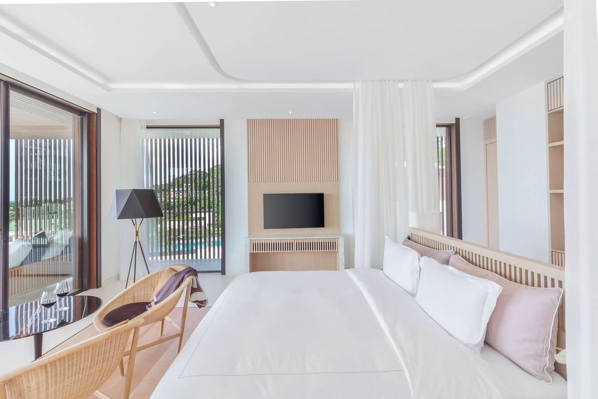 Three Bedroom Ocean View Pool Villa | Egyptian cotton sheets, premium bedding, down comforters, pillowtop beds