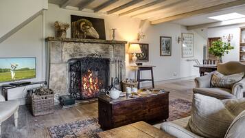Fireplace, DVD player