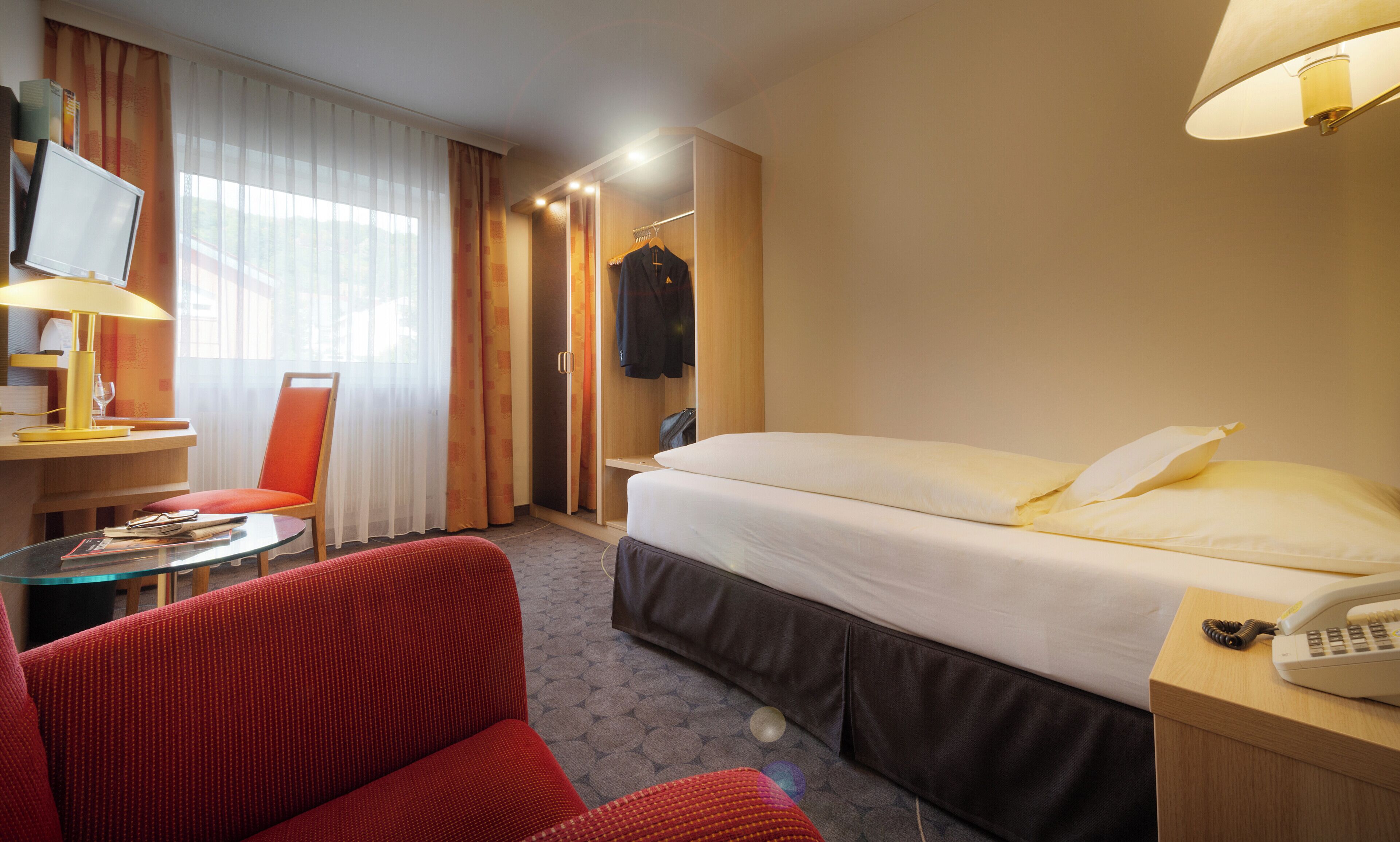 In-room safe, desk, blackout curtains, soundproofing