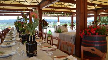 Outdoor wedding area