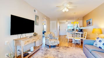 Een televisie, een dvd-speler en boeken