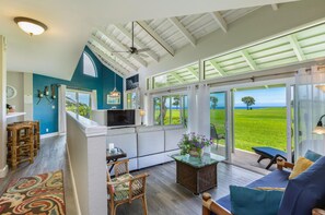 Smart TV, DVD player, books, music library