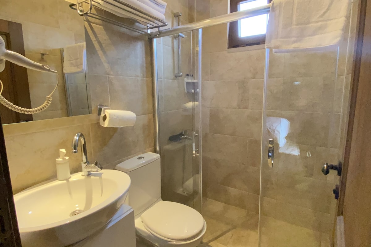 basic double room, balcony | bathroom | shower, rainfall showerhead, free toiletries, hair dryer