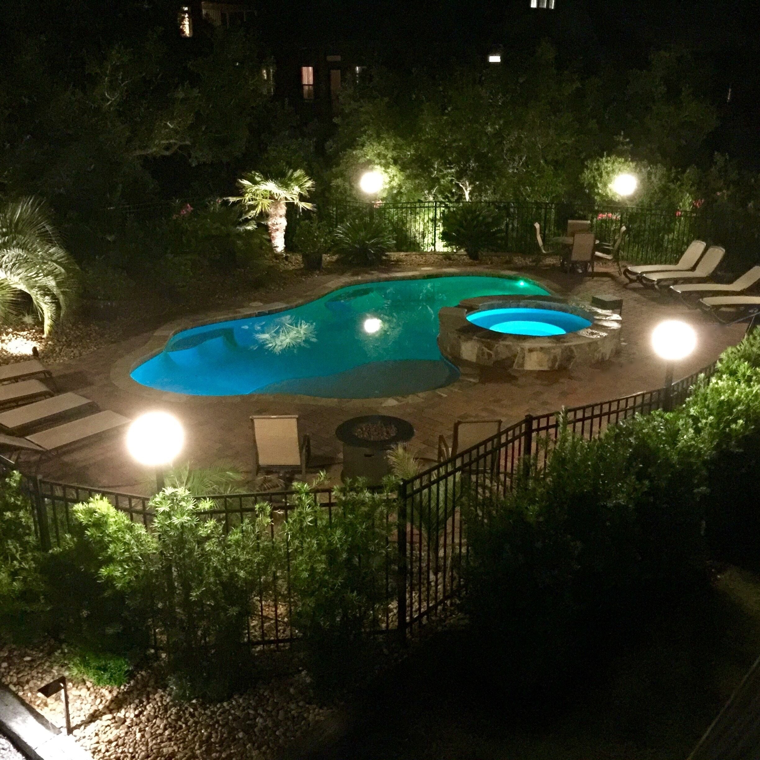 Piscine extérieure, piscine chauffée