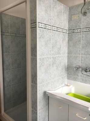 Shower, hair dryer, bidet, soap