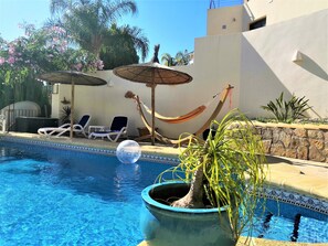 Outdoor pool, a heated pool