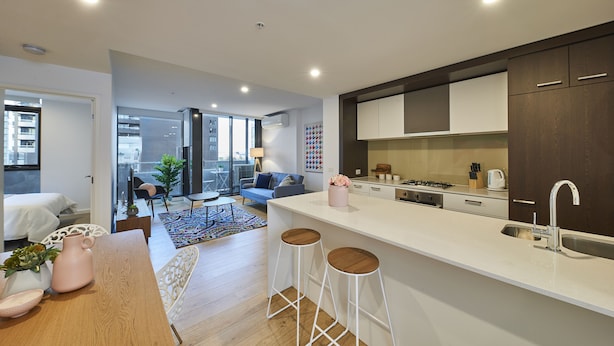 Apartemen Deluks, Beberapa Tempat Tidur | Dapur pribadi | Lemari es, microwave, oven, dan kompor