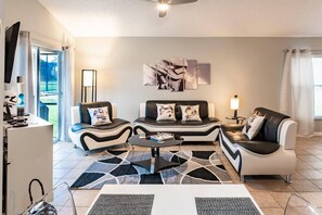 TV, video games, DVD player, books