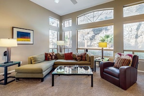 TV, fireplace, DVD player - Dog-friendly home w/outdoor pool & firepit, near the top of South Mountain (Phoenix)