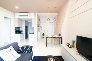 Standard Apartment, 2 Bedrooms, Non Smoking, City View | Living area - Victoria Home Robertson (Kuala Lumpur)
