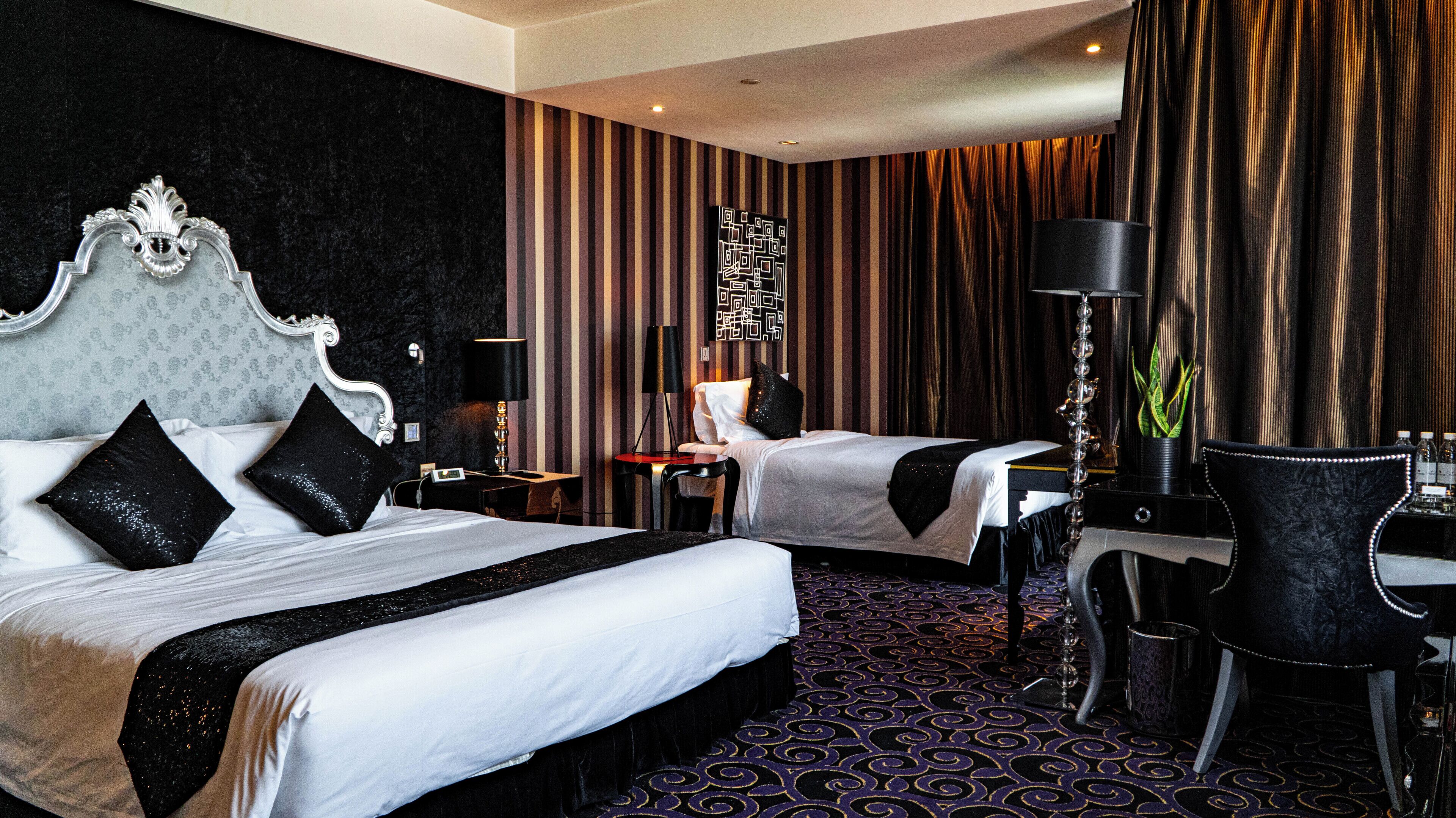 Hypo-allergenic bedding, down duvets, minibar, in-room safe