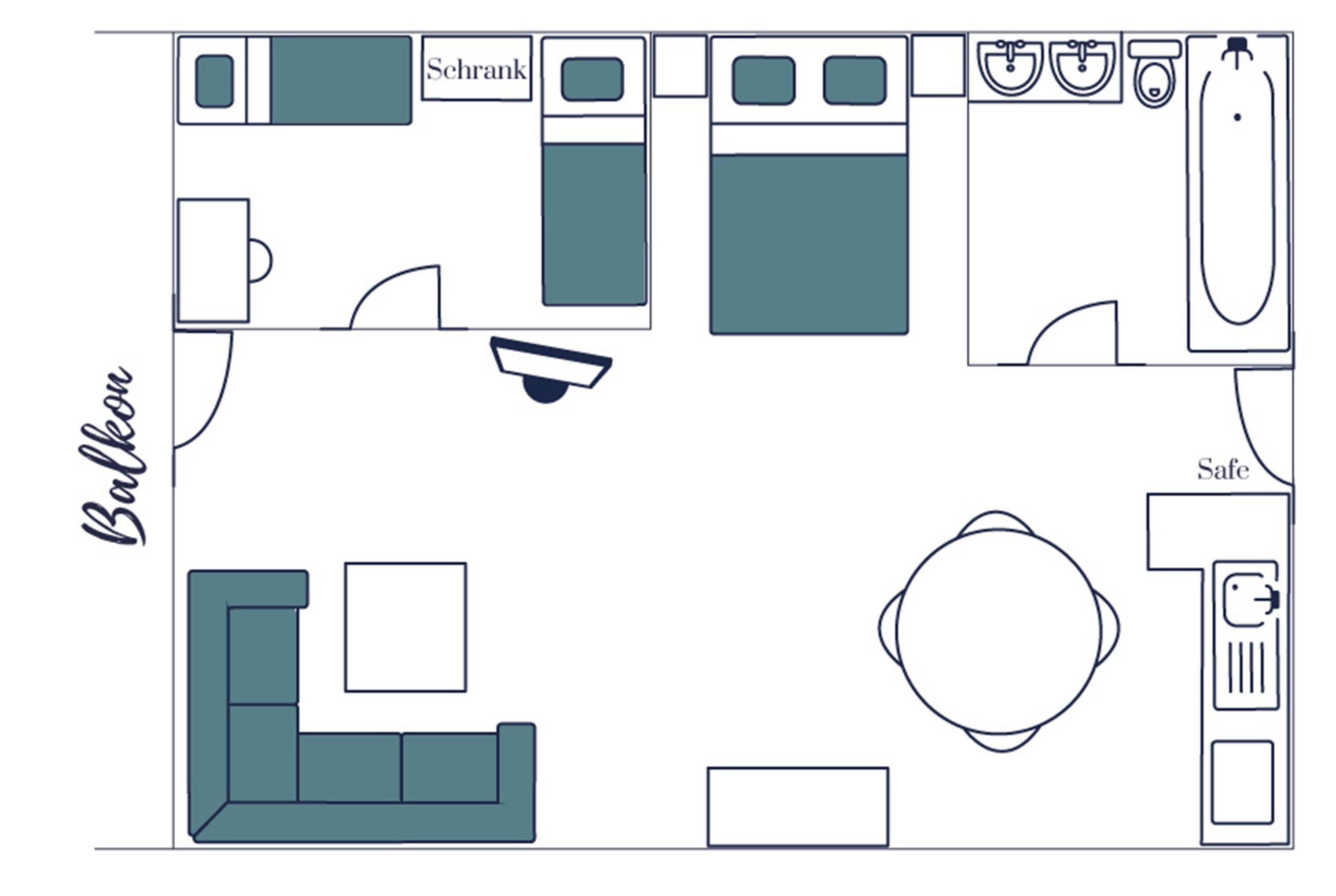 A kitchen layout with a sink, stove, and refrigerator.