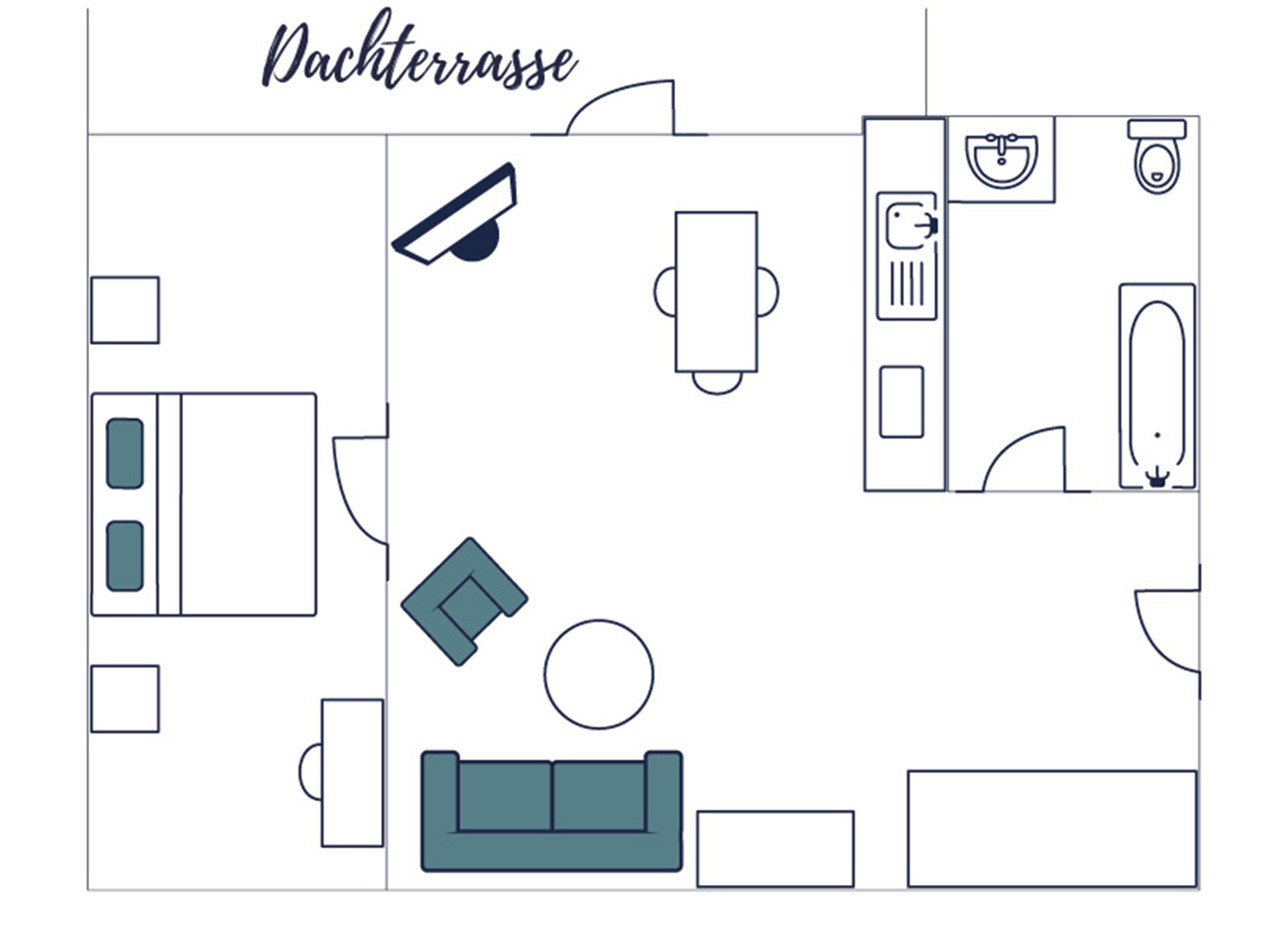 studio, oceanfront | floor plan