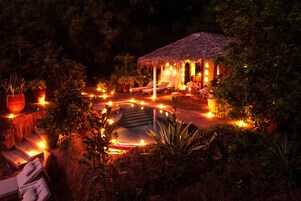 Outdoor banquet area
