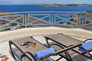 Family Suite, 2 Bedrooms, Sea View | Terrace/patio - Sunrise Beach Suites (Syros)