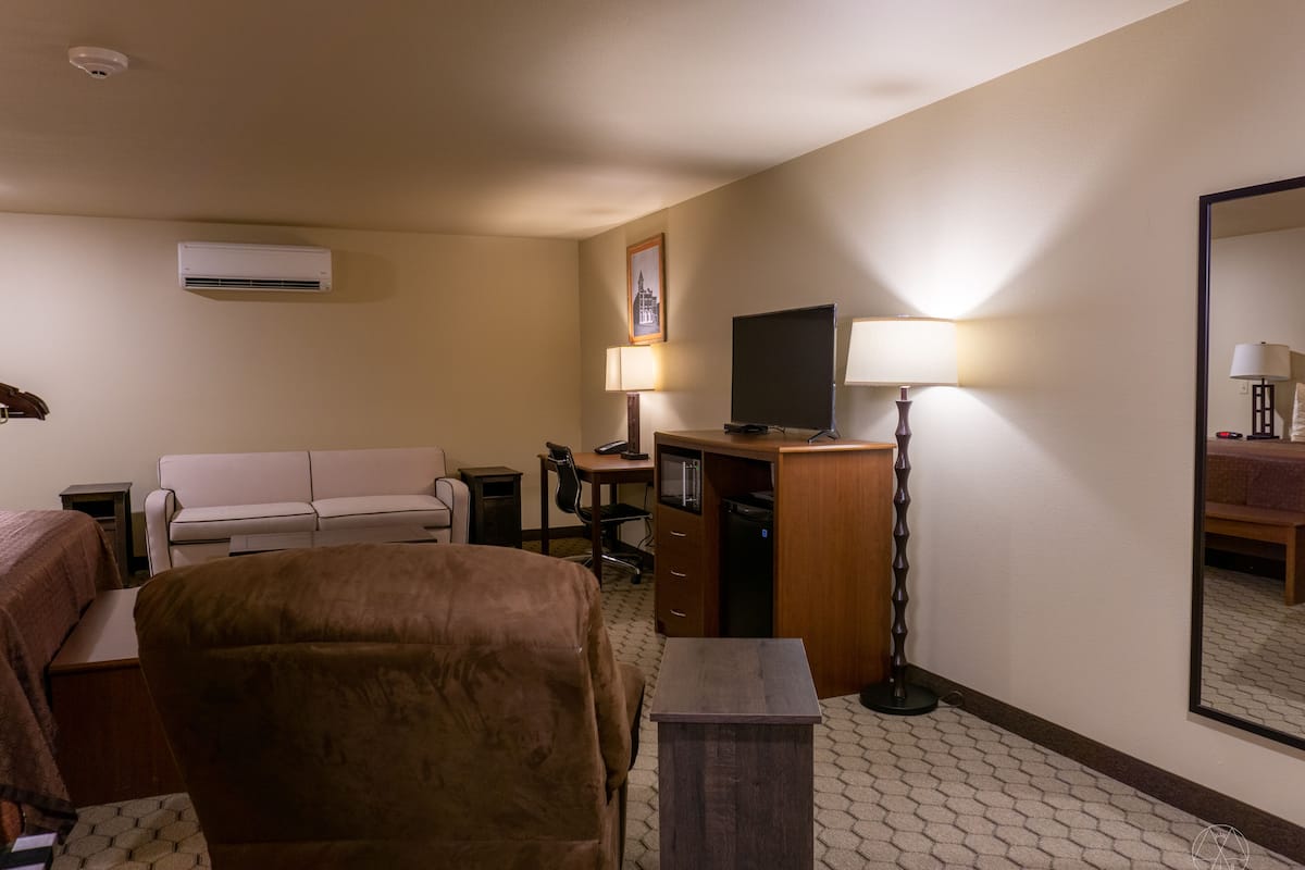 desk, laptop workspace, blackout curtains, soundproofing