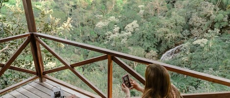 Bungalow's Waterfall View | 1 bedroom, Frette Italian sheets, premium bedding, down comforters