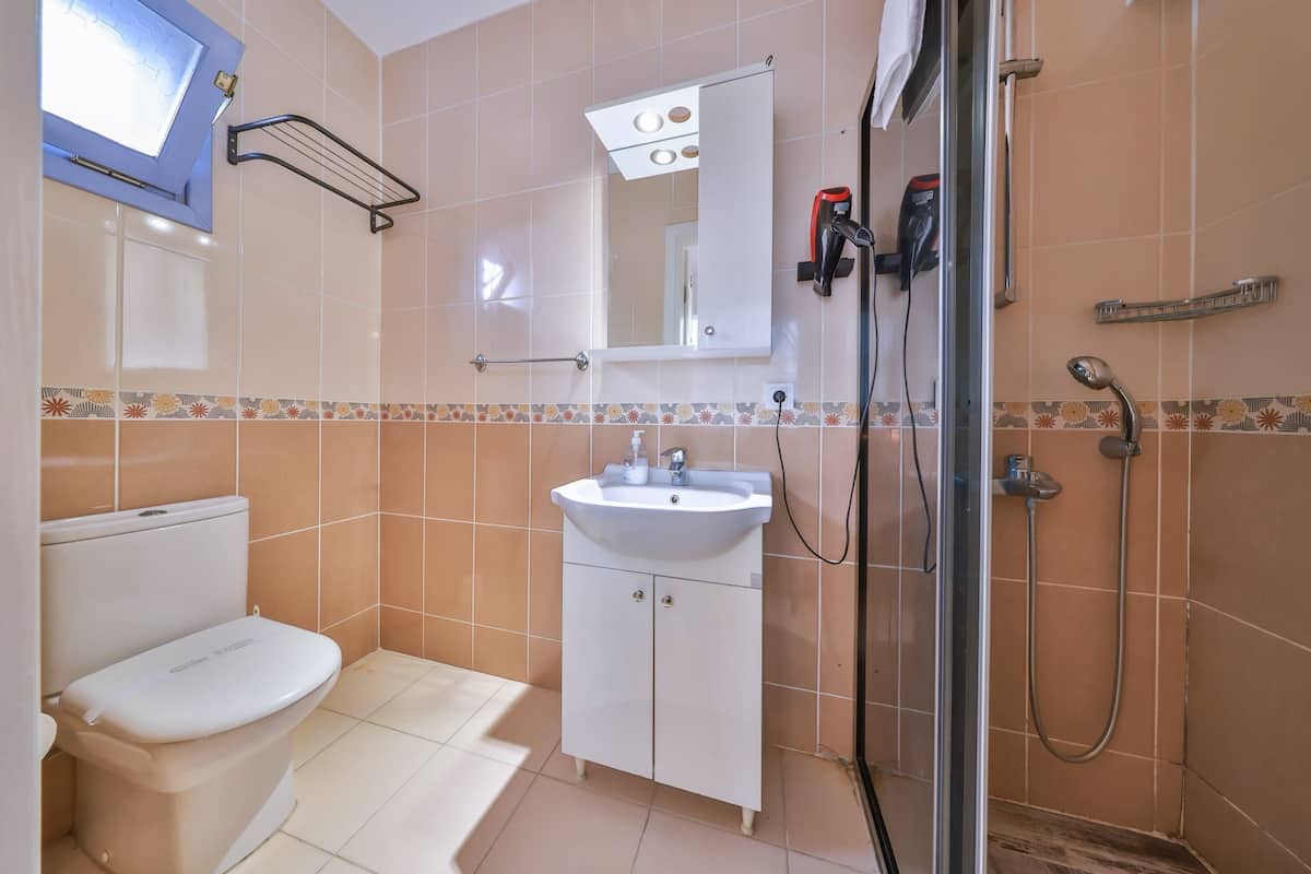 Economy İki Ayrı Yataklı Oda, Birden Çok Yatak, Sigara İçilmez | Banyo | Duş, ücretsiz banyo/kozmetik ürünleri, saç kurutma makinesi, terlik