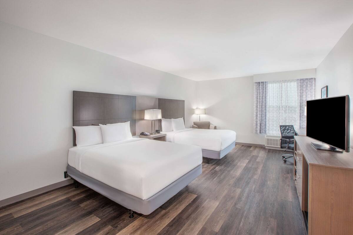 room, 2 queen beds, accessible, non smoking (mobility/hearing, tub w/ grab bars) | premium bedding, desk, laptop workspace, soundproofing