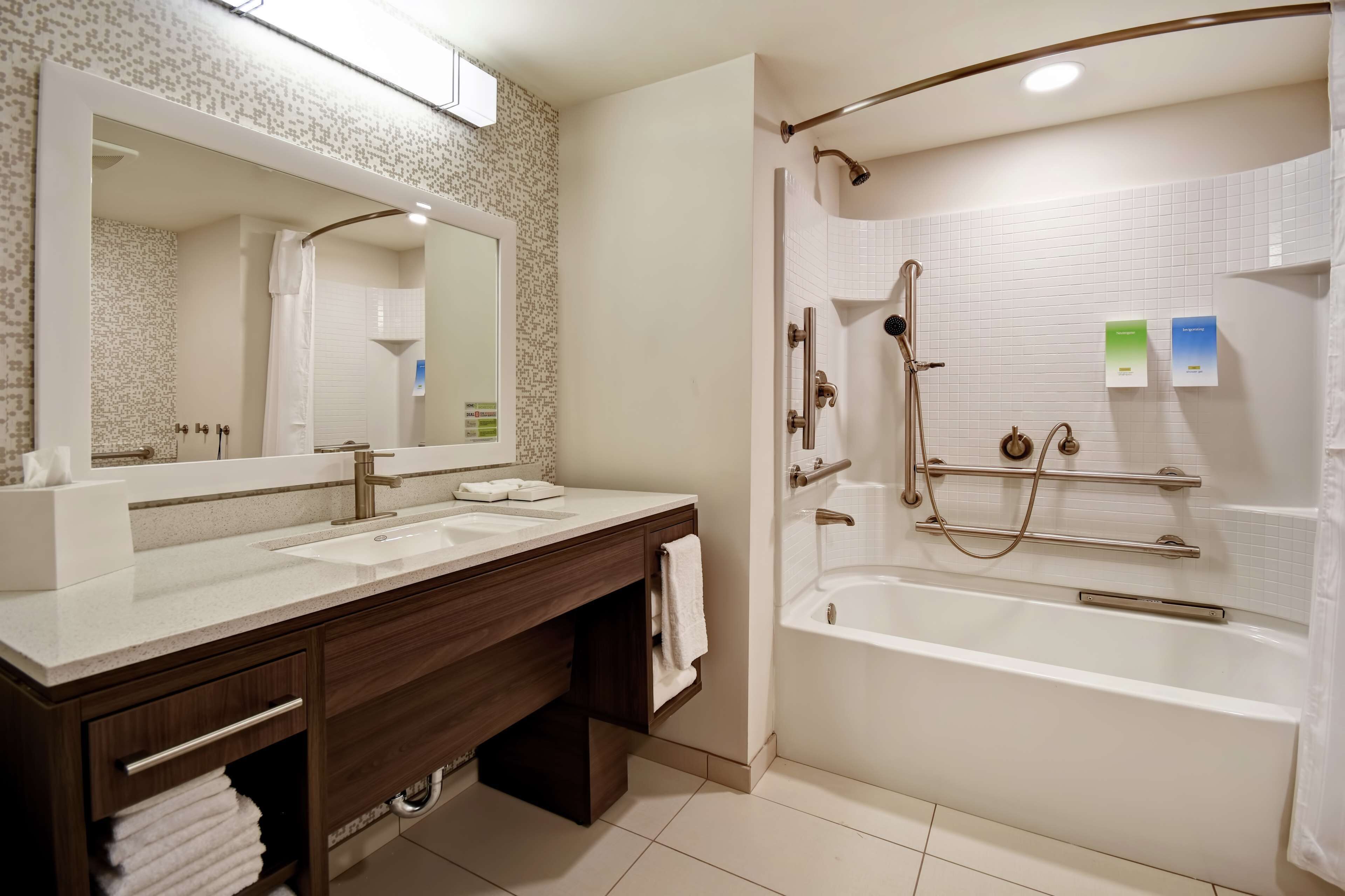 studio, 2 queen beds, accessible, bathtub | bathroom | hair dryer, towels
