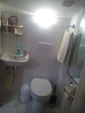 Familienhaus, 2 Schlafzimmer, Nichtraucher, Küche | Badezimmer | Duschwanne, kostenlose Toilettenartikel, Haartrockner, Bidet