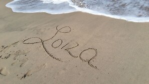 Am Strand, Liegestühle, Strandtücher