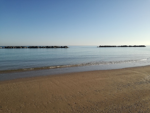 Beach nearby, sun-loungers