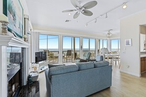 Flat-screen TV - Beachfront home with wrap around deck and rooftop deck! - 6320 S. Atlantic (New Smyrna Beach)