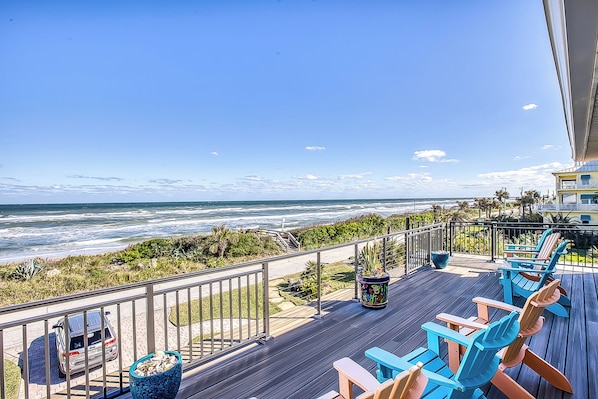 This is the view from the balcony on the top floor - Beachfront Home Sleeps 12 with Private Balcony and Grill (New Smyrna Beach)