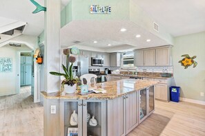 Lots of counterspace in the kitchen - Beachfront Home Sleeps 12 with Private Balcony and Grill (New Smyrna Beach)