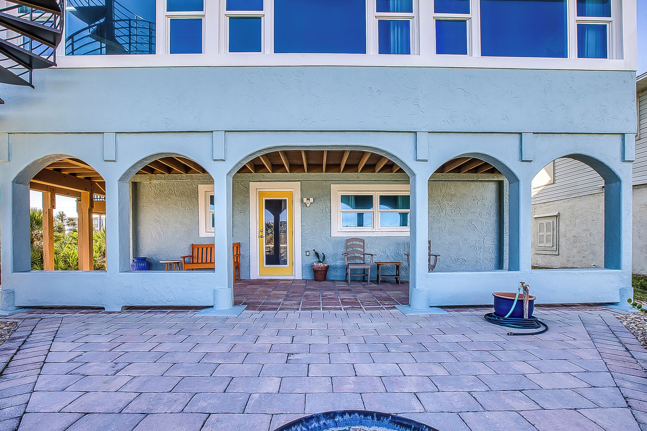 Large patio space, perfect to hang out after spending time at the beach