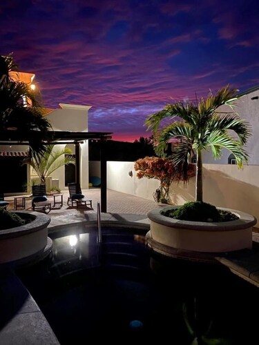 Oceanfront Oasis: Walk to town, Private Pool, Spacious Garden Courtyard