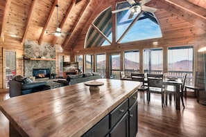 Smart TV, fireplace, DVD player, table football