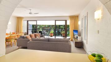 Apartment, 2 Bedrooms, Garden View | Living area | LCD TV, DVD player