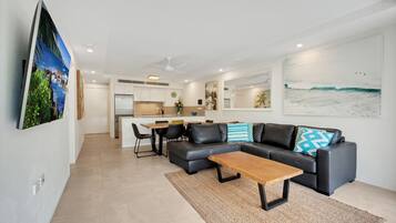 Apartment, 3 Bedrooms, Pool View (Apartment 01) | Living area | LCD TV, DVD player