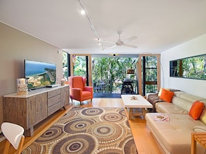 Apartment, 2 Bedrooms | Living room | LCD TV, Netflix, DVD player - Ludlow Apartments (Noosa Heads)