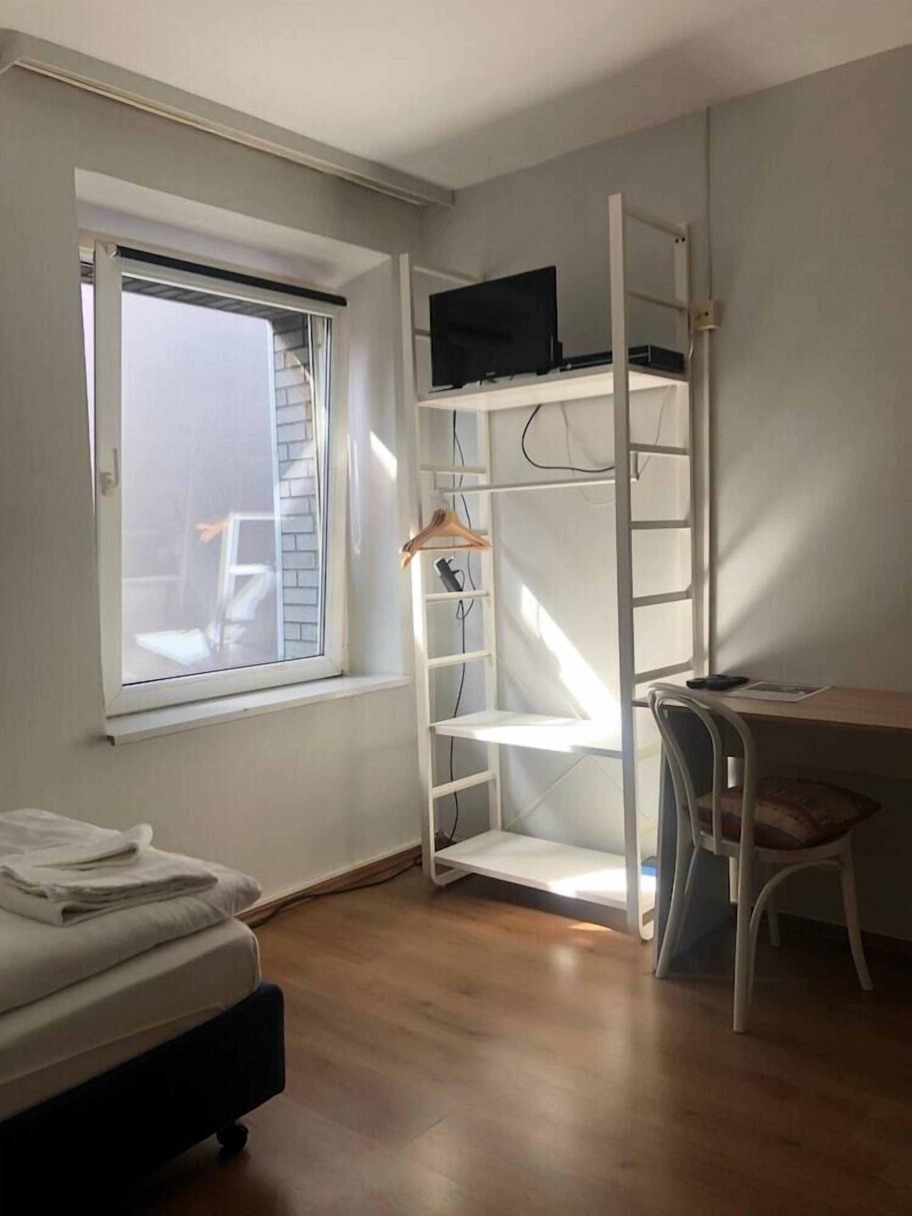 Desk, free WiFi, bed sheets