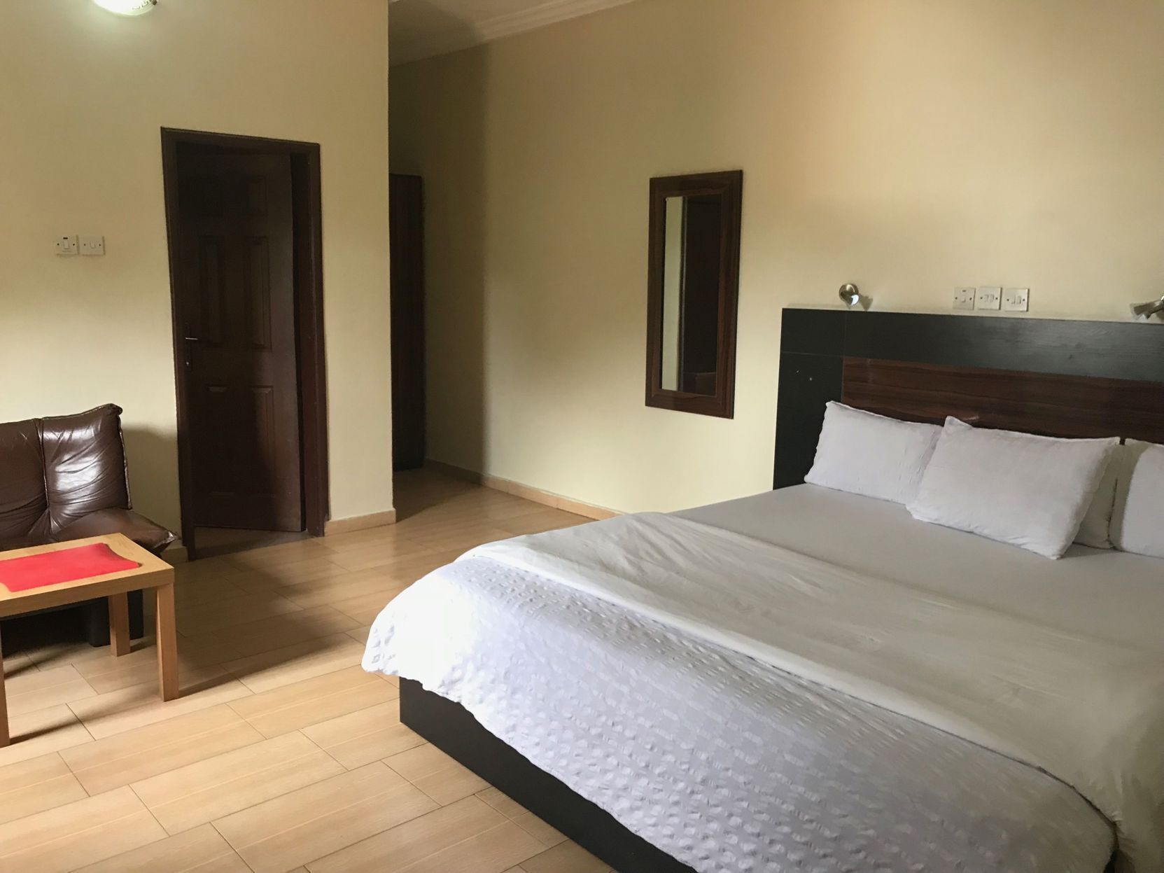 Egyptian cotton sheets, premium bedding, memory-foam beds, desk