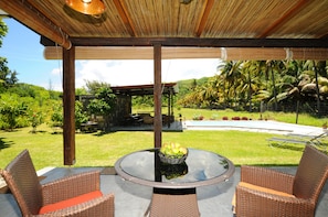 Comfort House, 2 Queen Beds, Non Smoking, Pool View | Terrace/patio - Le Case Najoli (Le Morne Brabant)