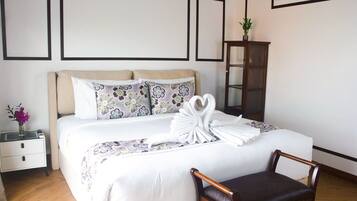 Egyptian cotton sheets, premium bedding, memory foam beds, free minibar