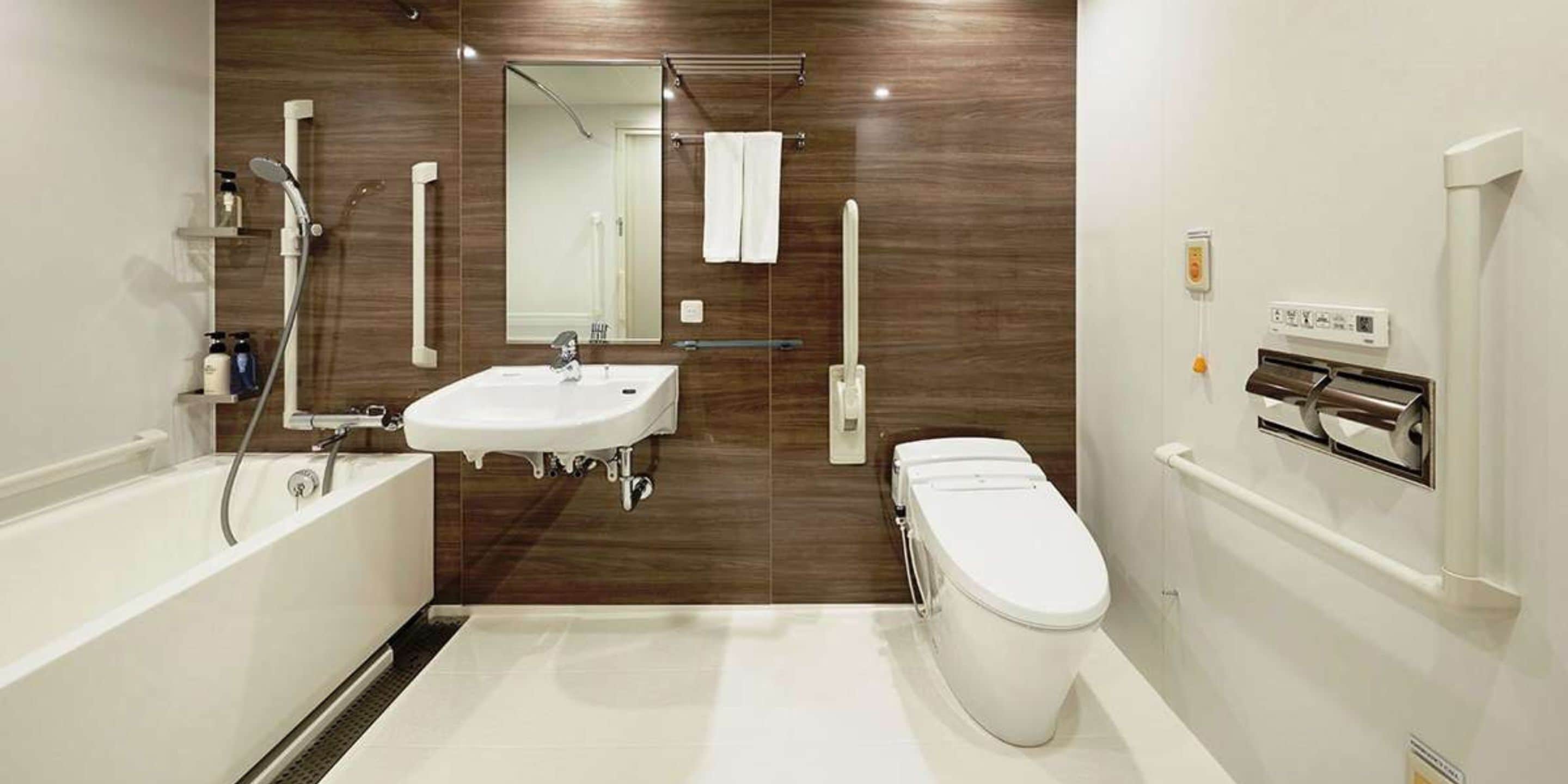 free toiletries, hair dryer, slippers, electronic bidet