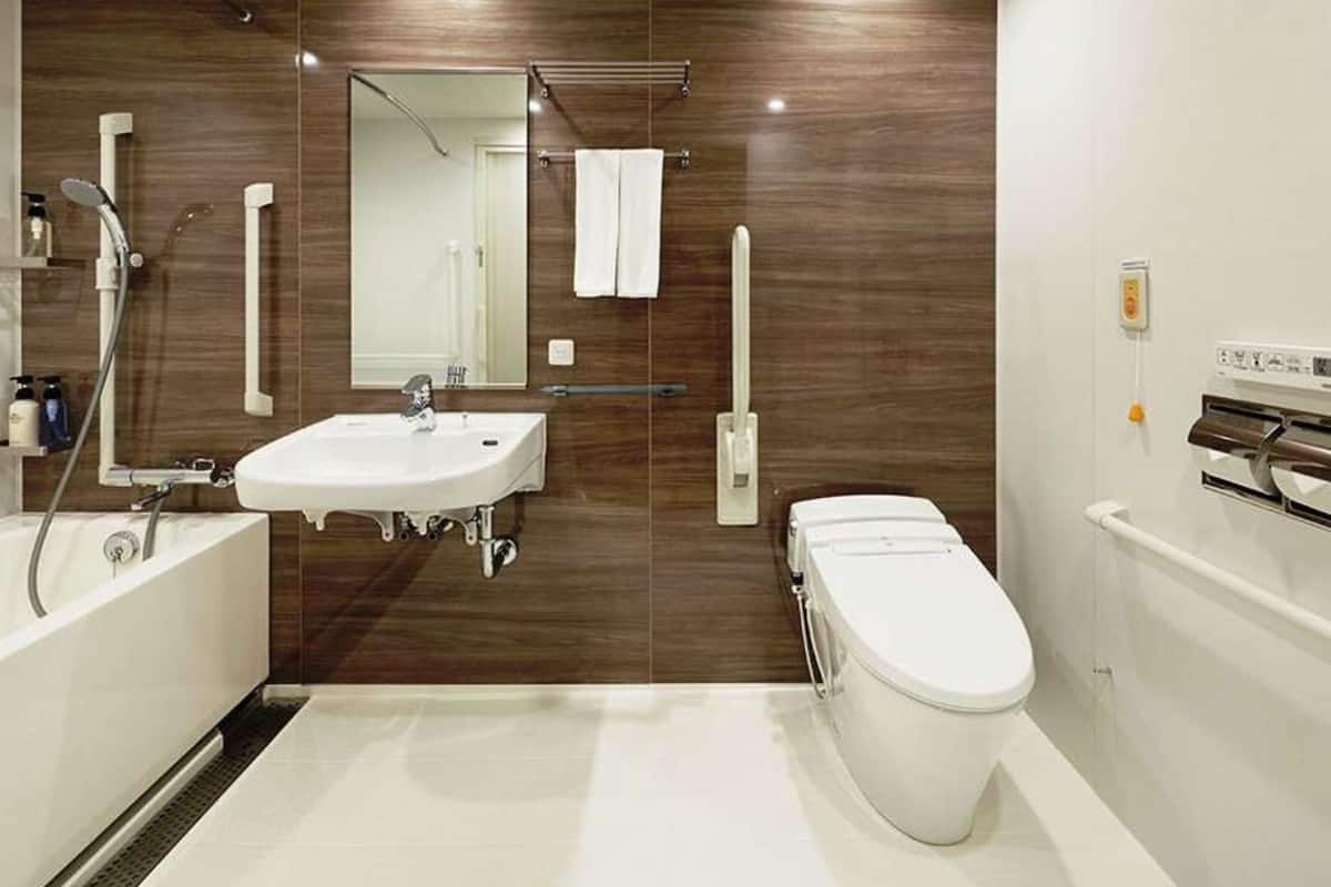 free toiletries, hair dryer, slippers, electronic bidet