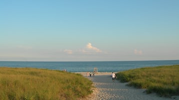 Beach nearby, sun loungers